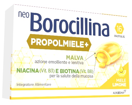 Neoborocillina Propolmiele+ 16 Pastiglie  Miele Limone