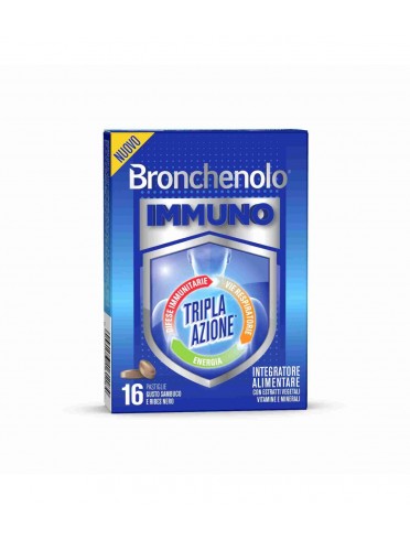 Bronchenolo Immuno 16 pastiglie gusto sambuco e ribes nero