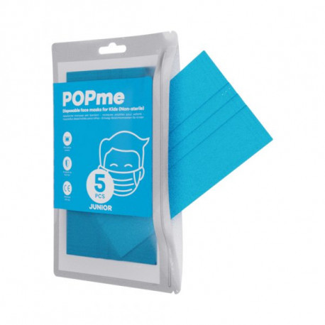 Popme Mascherine Chirurgiche Monouso Azzurro 5 Pezzi Junior
