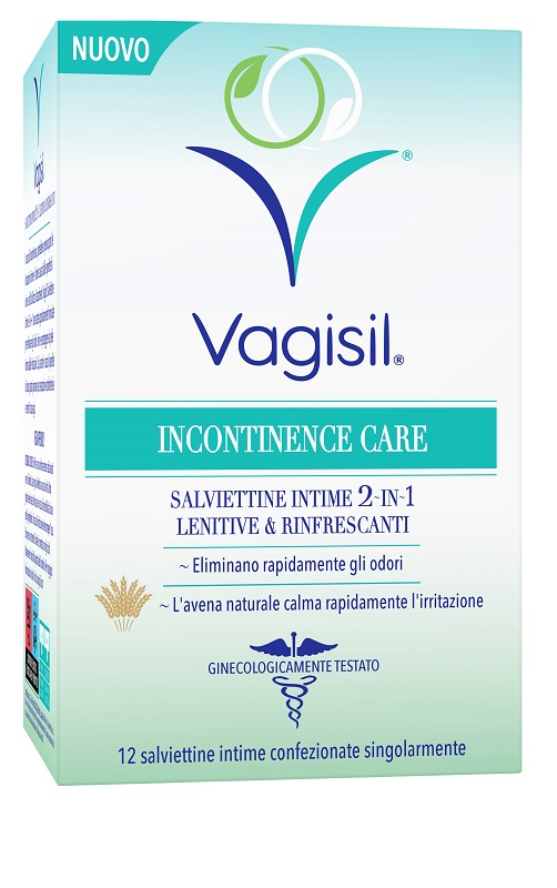 Vagisil INcontinence Lenitive e Rinfrescanti 12 Salviettine Intime