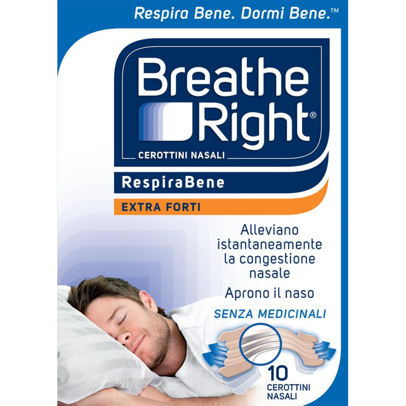 Breath Right Respira Bene 10 Cerottini Nasali Extra Forti