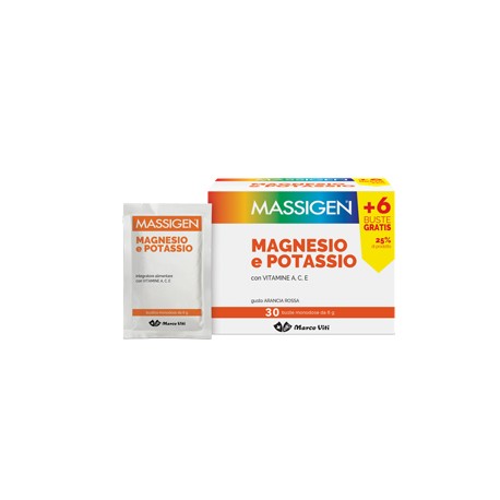 Massigen Magnesio e Potassio 24+6 buste