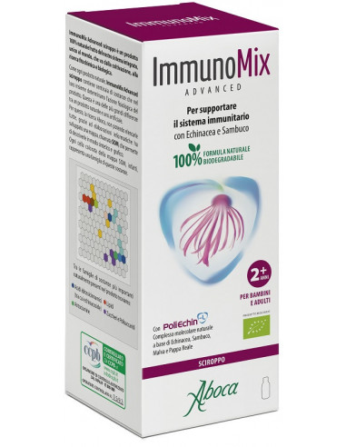 Aboca Immunomix Advanced per il sistema immunitario con echinacea e sambuco per adulti e bambini 210g
