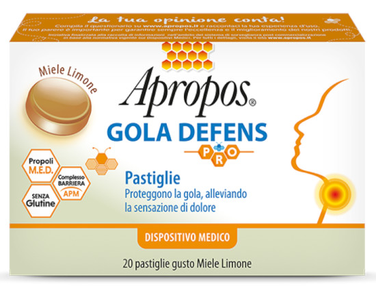 Apropos Gola Defens Pro Miele Limone 20 pastiglie