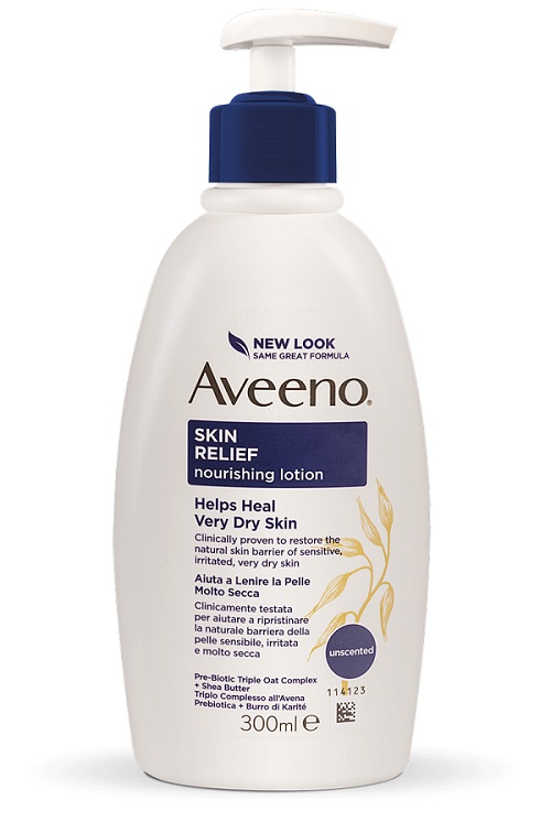 Aveeno Skin Relief lozione Crema Idratante Lenitiva pelle secca e irritata Senza Profumo 300ml