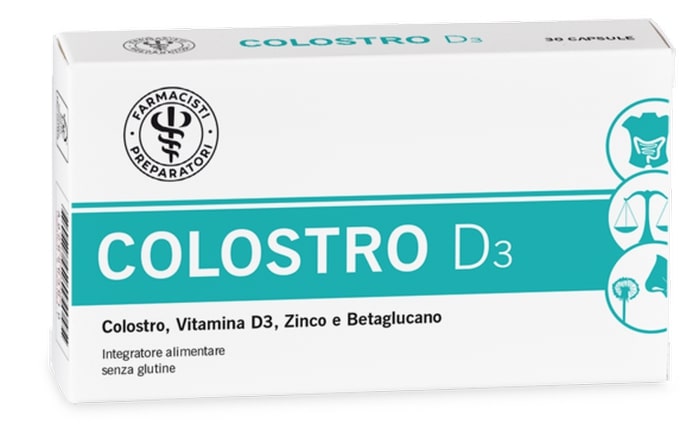 Farmacia Candelori Colostro D3 integratore con colostro, vit D, zinco e betaglucano