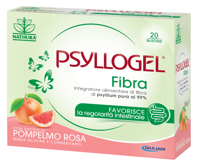 Psyllogel fibra con succo di pompelmo rosa 20 bustine