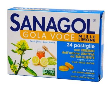 Sanagol Gola Voce Miele Limone 24 Pastiglie