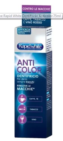 Rapid White Dentifricio Anti Color Rimuove le macchie 75ml