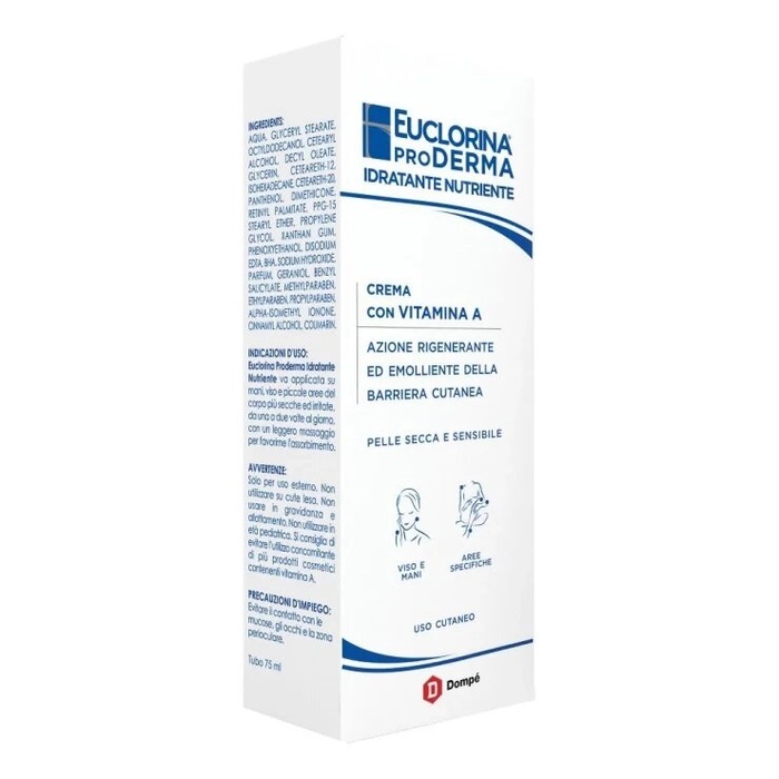 Euclorina Proderma Crema idratante con vitamina A pelle secca e sensibile