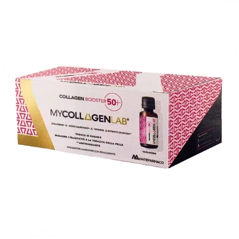 Mycollagen Lab Collagen Booster 50+ integratore di acido ialuronico e collagene 14 flaconi