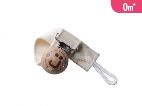 J Bimbi Wooden Clip Catenella Portasucchietto Con Cordino E Clip In Legno colore Beige