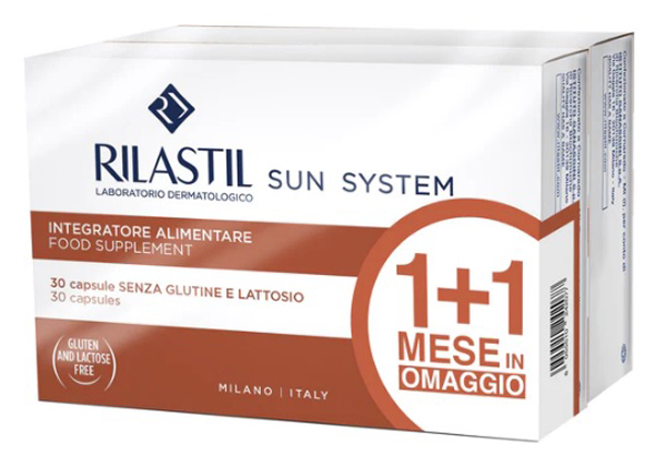 Rilastil Sun System Capsule 1+1 30 Capsule + 30 Capsule 2 mesi di trattamento(DISPONIBILE 2 PEZZI)