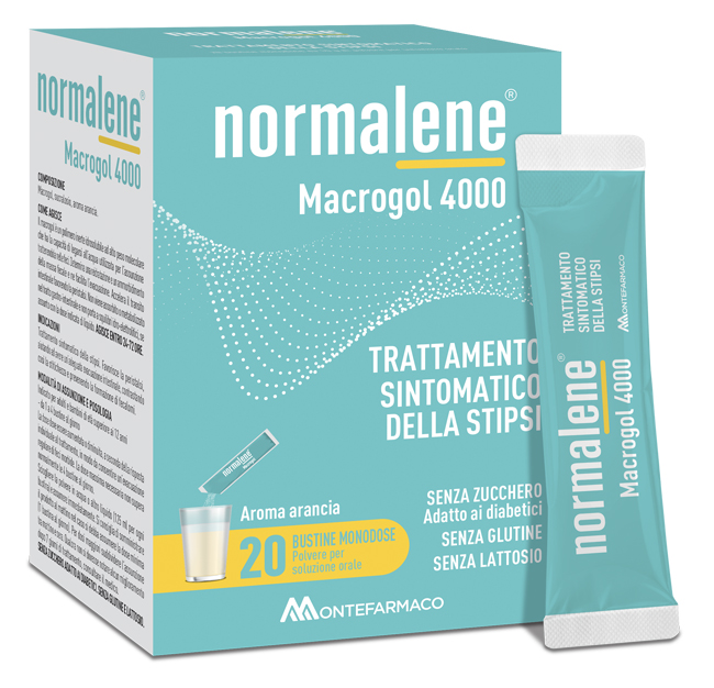 Normalene Macrogol 4000 trattamento della stipsi 20 bustine aroma arancia