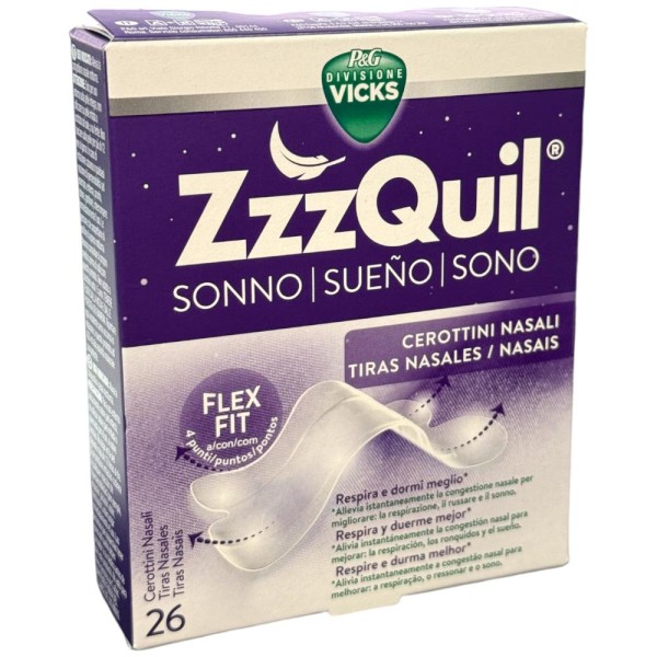 Vicks ZzzQuil Sonno Cerottini Nasali 26 pezzi