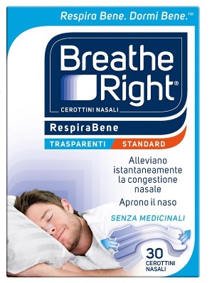 Breathe Right Cerotti Nasali Trasparenti Standard 30 Pezzi