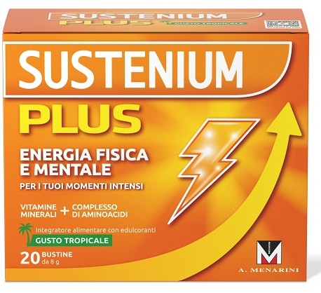 Sustenium PLUS Vitamine Minerali + Complesso di Aminoacidi GUSTO TROPICALE 20 Bustine